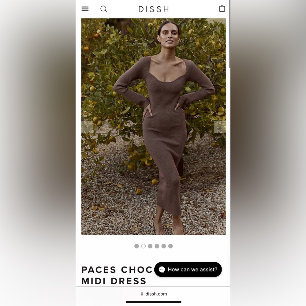 Dissh brown knit bustier dress size 6/xs